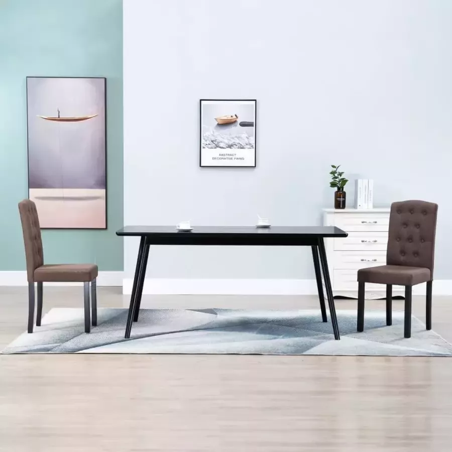 Prolenta Premium Eetkamerstoelen 2 st stof bruin Fauteuil Fauteuils