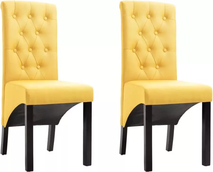 Prolenta Premium Eetkamerstoelen 2 st stof geel Fauteuil Fauteuils