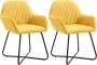 Prolenta Premium Eetkamerstoelen 2 st stof geel Fauteuil Fauteuils - Thumbnail 3
