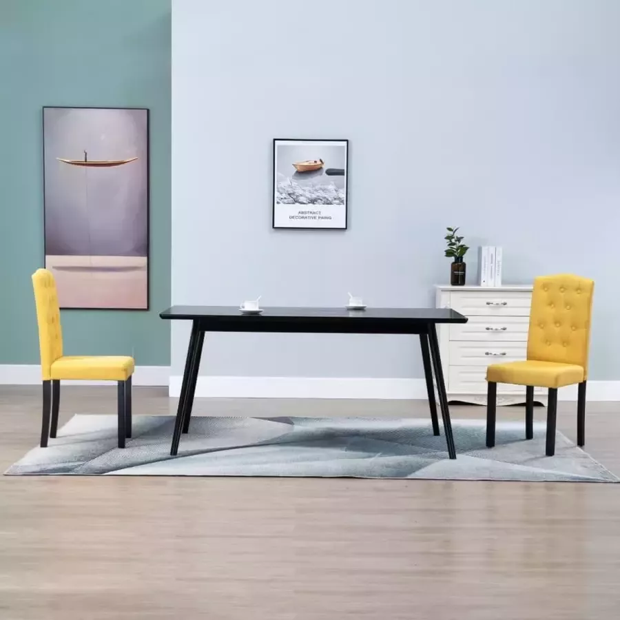 Prolenta Premium Eetkamerstoelen 2 st stof geel Fauteuil Fauteuils