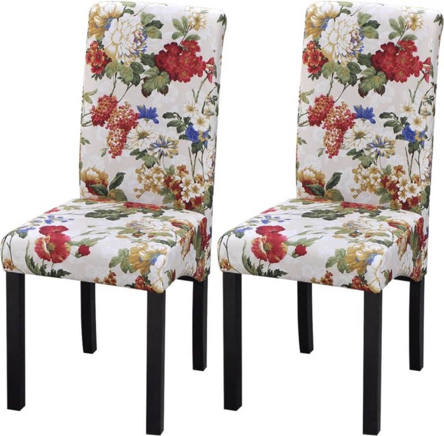 Prolenta Premium Eetkamerstoelen 2 st stof meerkleurig Fauteuil Fauteuils