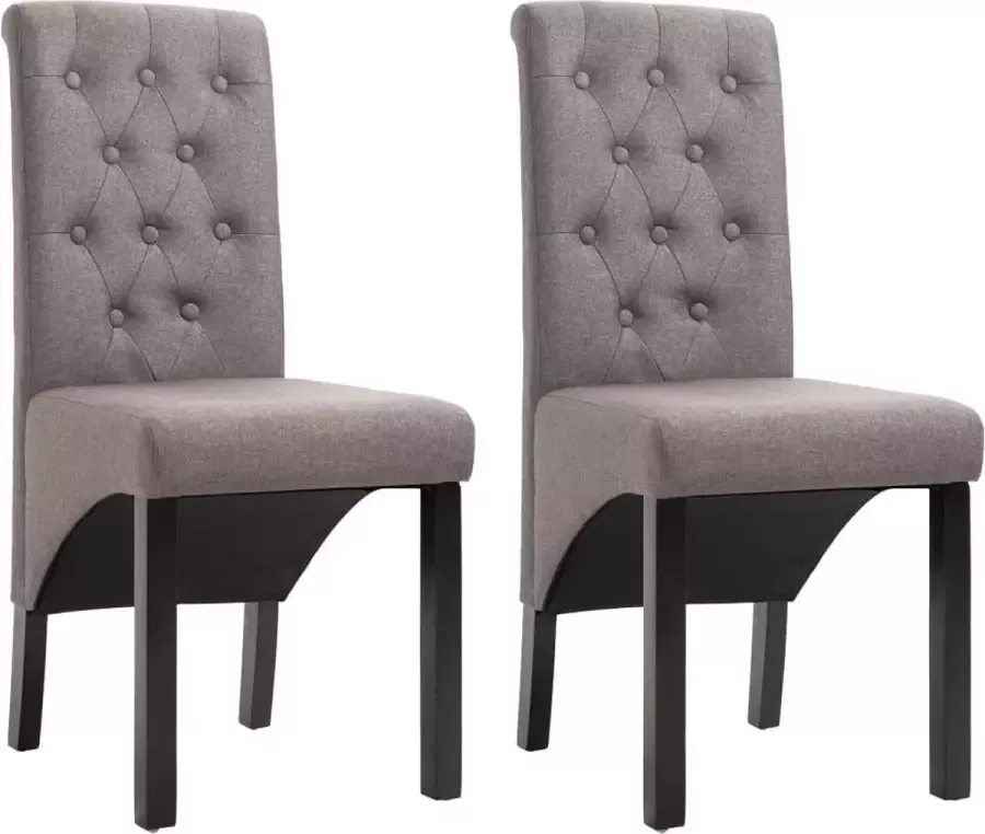 Prolenta Premium Eetkamerstoelen 2 st stof taupe Fauteuil Fauteuils