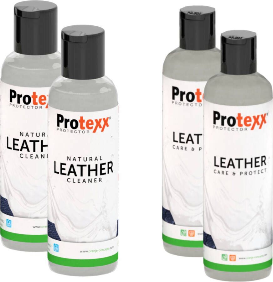 Protexx Natural Leather Cleaner 2 x 250ml + Leather Care & Protect 2 x 250ml - Foto 1