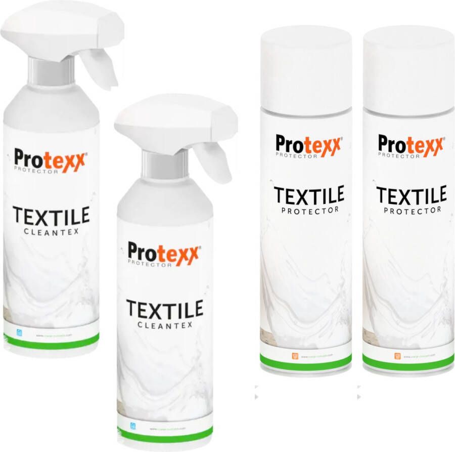 Protexx Set 2x Textile Protector + 2x Textile Cleantex Vlekkenspray - Foto 1