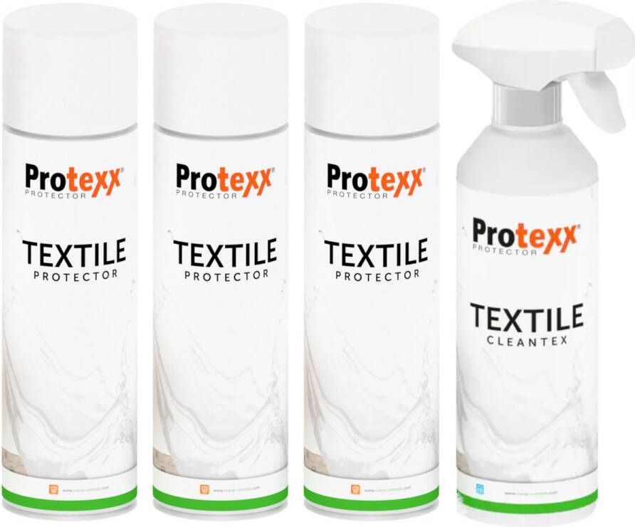 Protexx Set 3x Textile Protector + Textile Cleantex Vlekkenspray