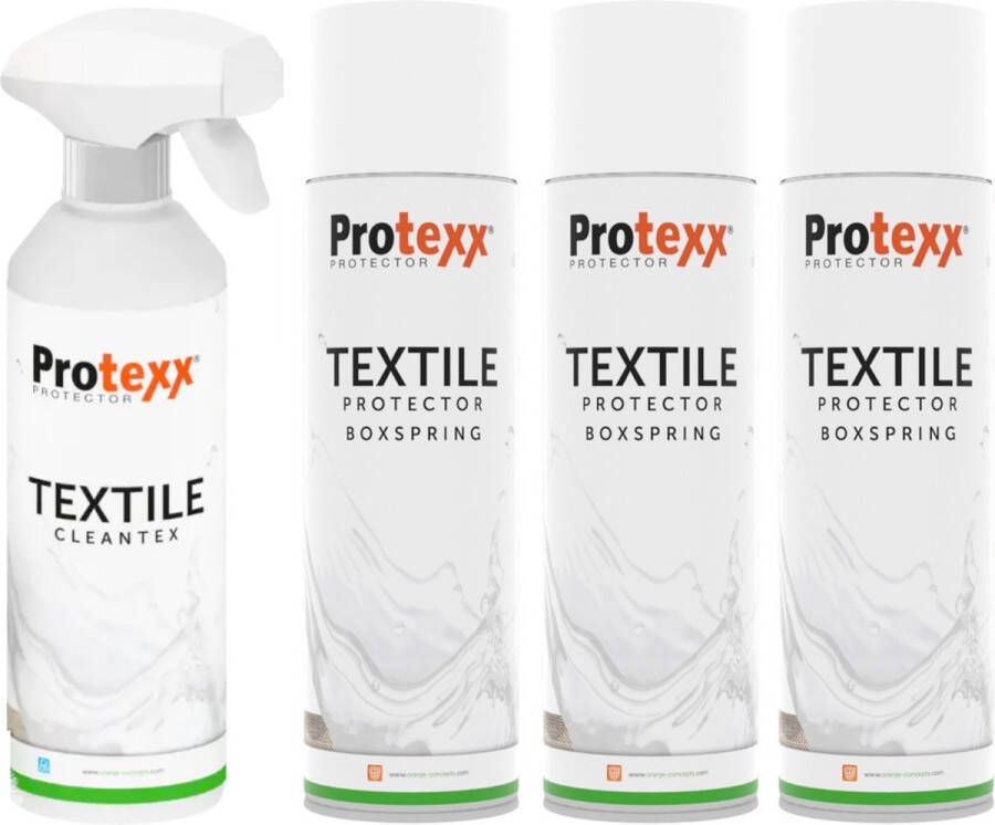 Protexx Textile Cleantex 500ml + 3x Protector Spray Boxspring 500ml (1500ml) - Foto 1