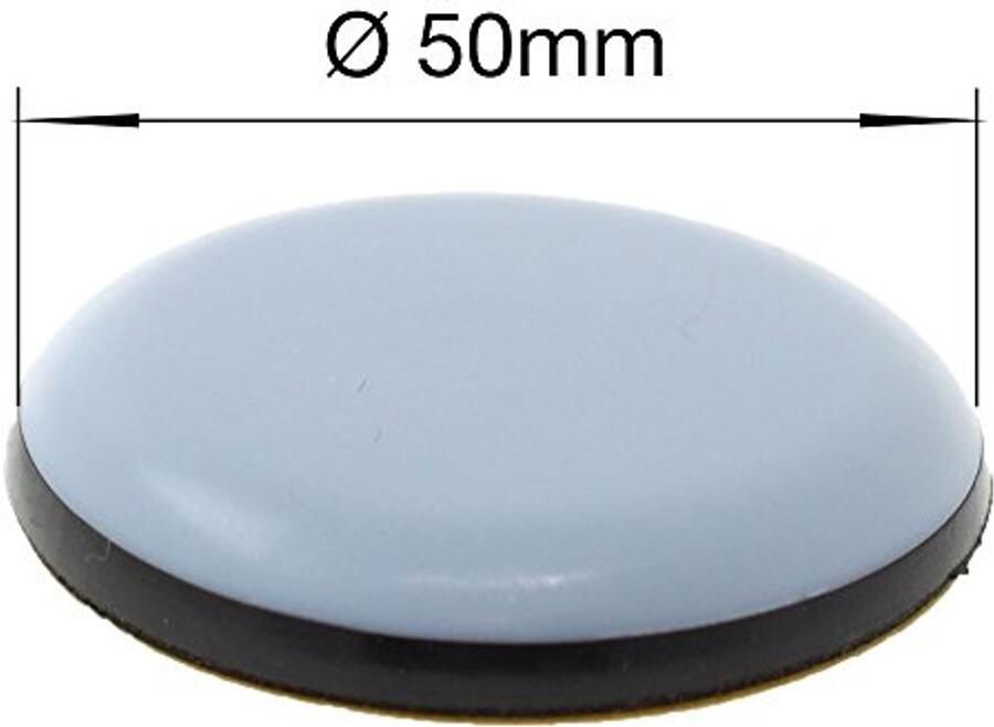 PTFE meubelglijders voor tafels en stoelen zelfklevend 50mm set van 16