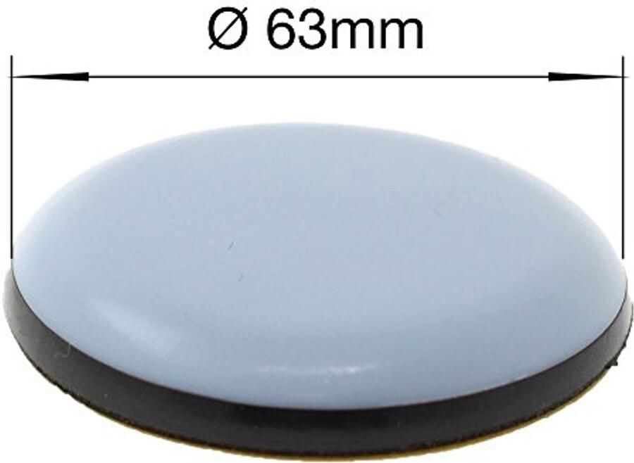 PTFE meubelglijders zelfklevend voor tafels en stoelen verschillende maten (63mm)