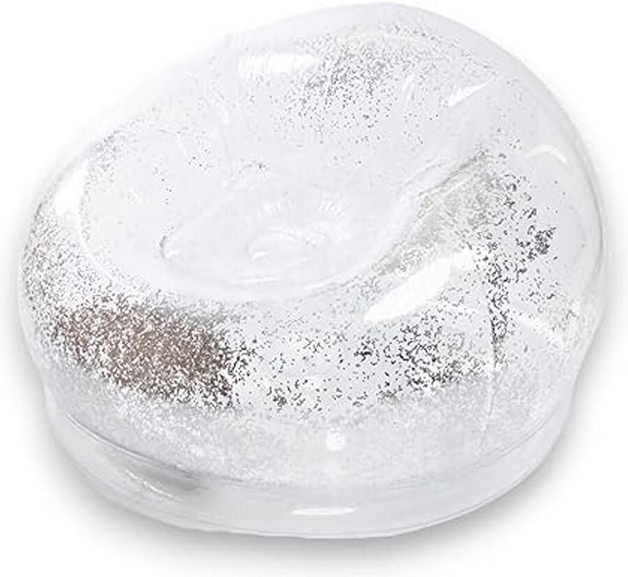 Puff Zitzakstoel Opblaasbare Puff Bestand PVC – Zitzak Kamerdecoratie Woonkamer Puff Gaming Zitzak Opblaasbare Sofa Puff Shine Puff Vulling Bean Bag Extra Grote Manchet Glitter Design Dubbele Valve Inflatie Heavy Duty PVC