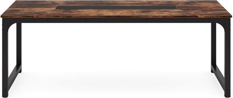 Pugsdrly Bureau computertafel 200 x 100 x 77 cm pc-tafel bureautafel werktafel eettafel kantoormeubilair computertafel vergadertafel voor thuiskantoor rustiek bruin