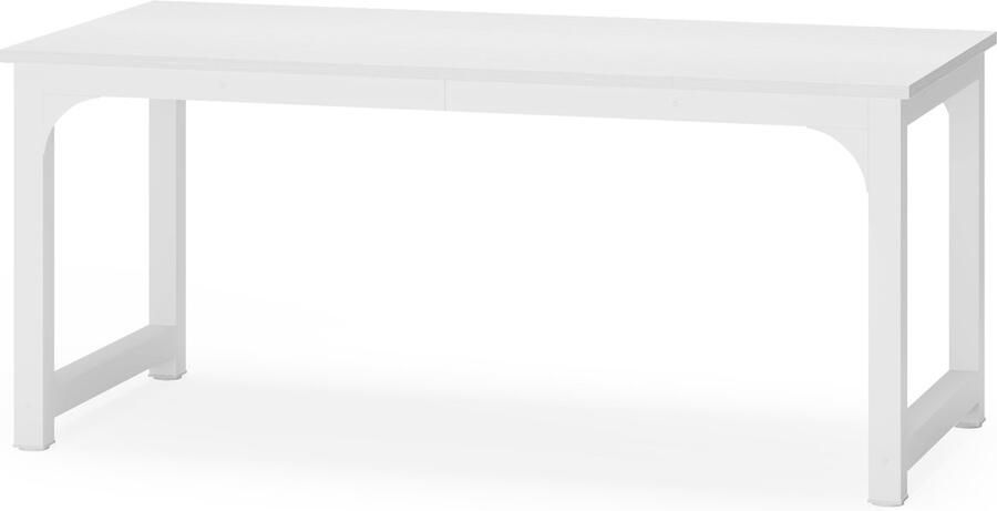 Pugsdrly Bureau computertafel pc-tafel bureautafel werktafel eettafel in wit voor het thuiskantoor vergadertafels (wit 160 x 80 x 75 cm)