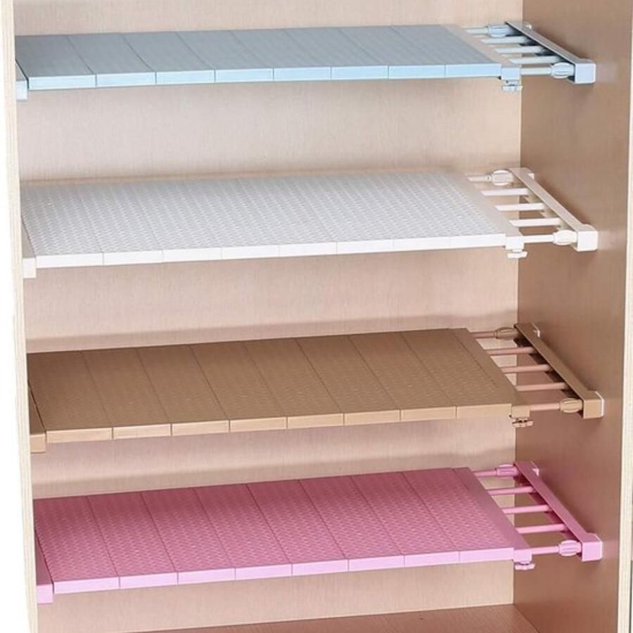 Uitschuifbaar garderobesysteem kastscheider roestvrij staal zonder boren voor keuken boekenkast en koelkast