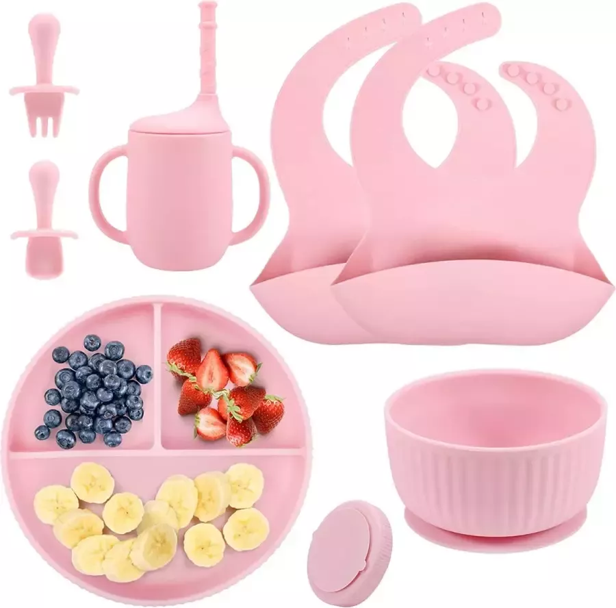 Put plates with compartments Silicone Baby Board Non-Slip Kids Placemat with Suction Cups Self-Feeding Training