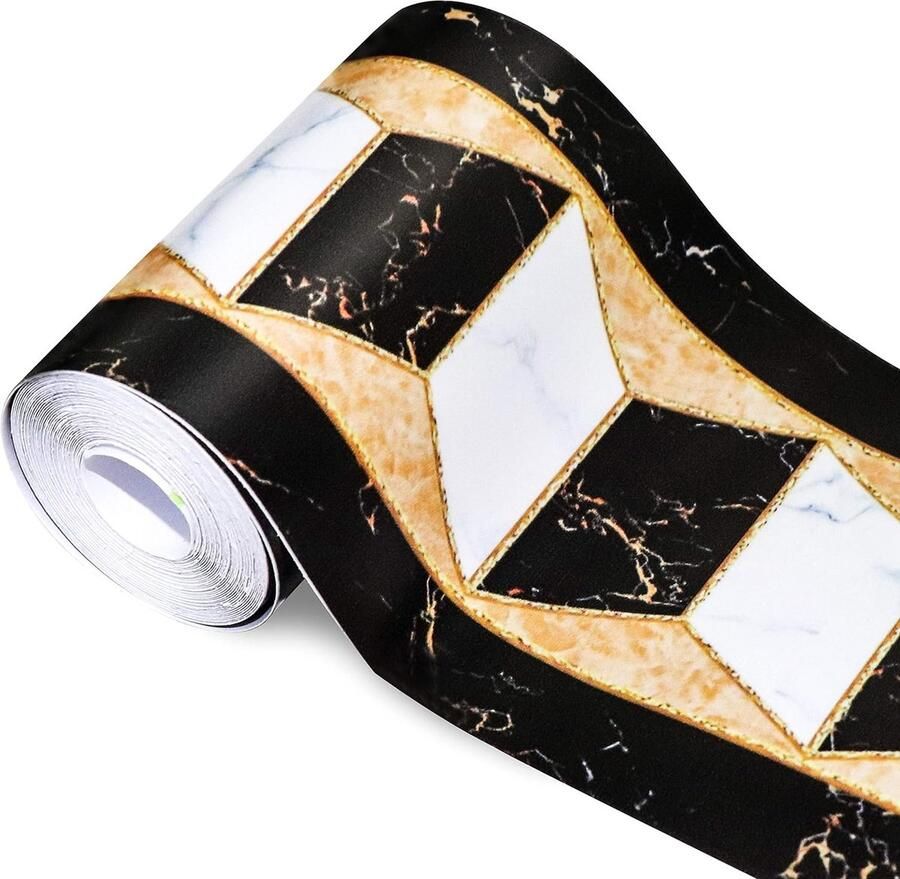 PVC behangrand moderne geometrische wandbekleding randen sticker schil en plak muurrand backsplash zelfklevende rand decortaive tegelsticker keukenkast toiletrand