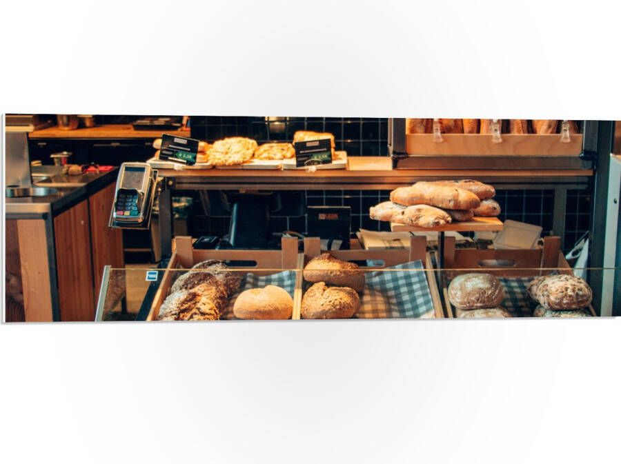 PVC Schuimplaat Bakkerij Brood Vitrine 90x30 cm Foto op PVC Schuimplaat (Met Ophangsysteem)