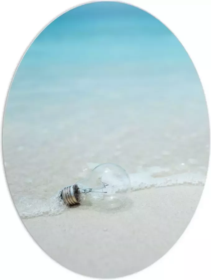 PVC Schuimplaat Ovaal Lamp op het Strand 60x80 cm Foto op Ovaal (Met Ophangsysteem)