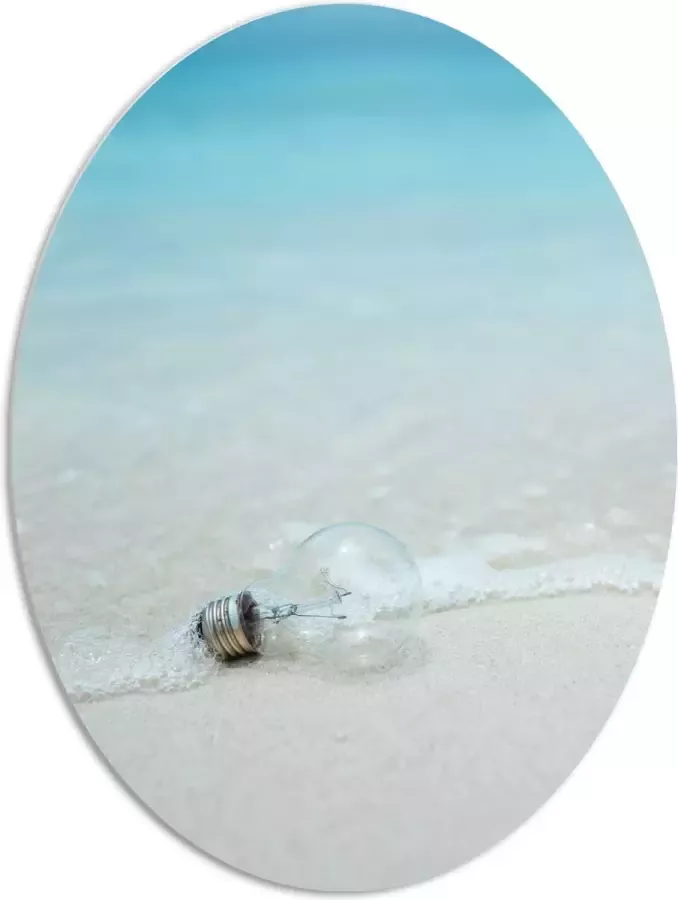 PVC Schuimplaat Ovaal Lamp op het Strand 72x96 cm Foto op Ovaal (Met Ophangsysteem)