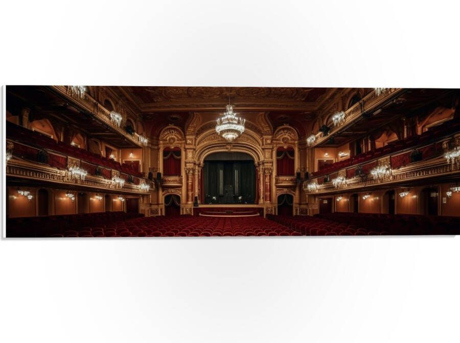 PVC Schuimplaat Zaal Podium Stoelen Publiek Lampen Lichten 60x20 cm Foto op PVC Schuimplaat (Met Ophangsysteem)