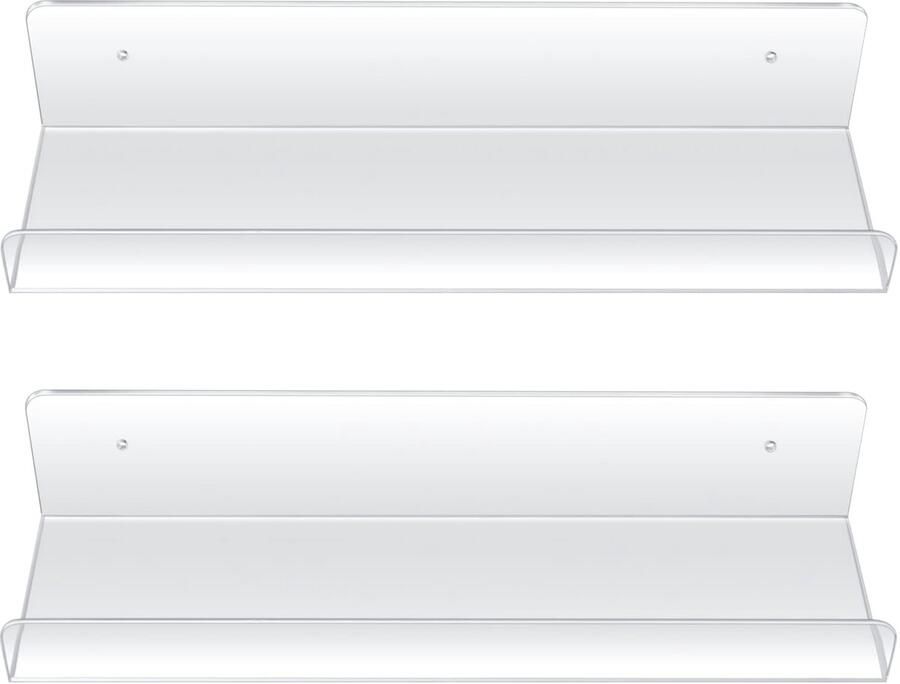 Boraboi Zwevende Transparante Acryl Wandplanken voor Ruimtes in Huis Set van 2 Stuks