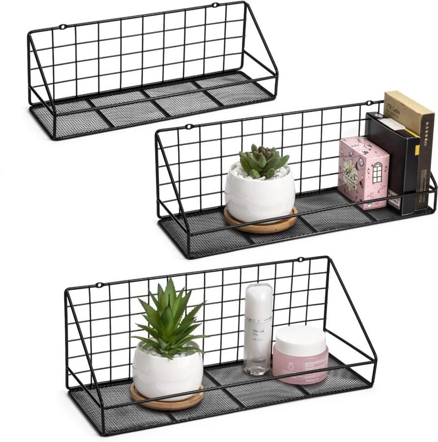 Unyqoos Stijlvolle Zwevende Wandplanken Set van 3 voor Slaapkamer Woonkamer Badkamer en Keuken