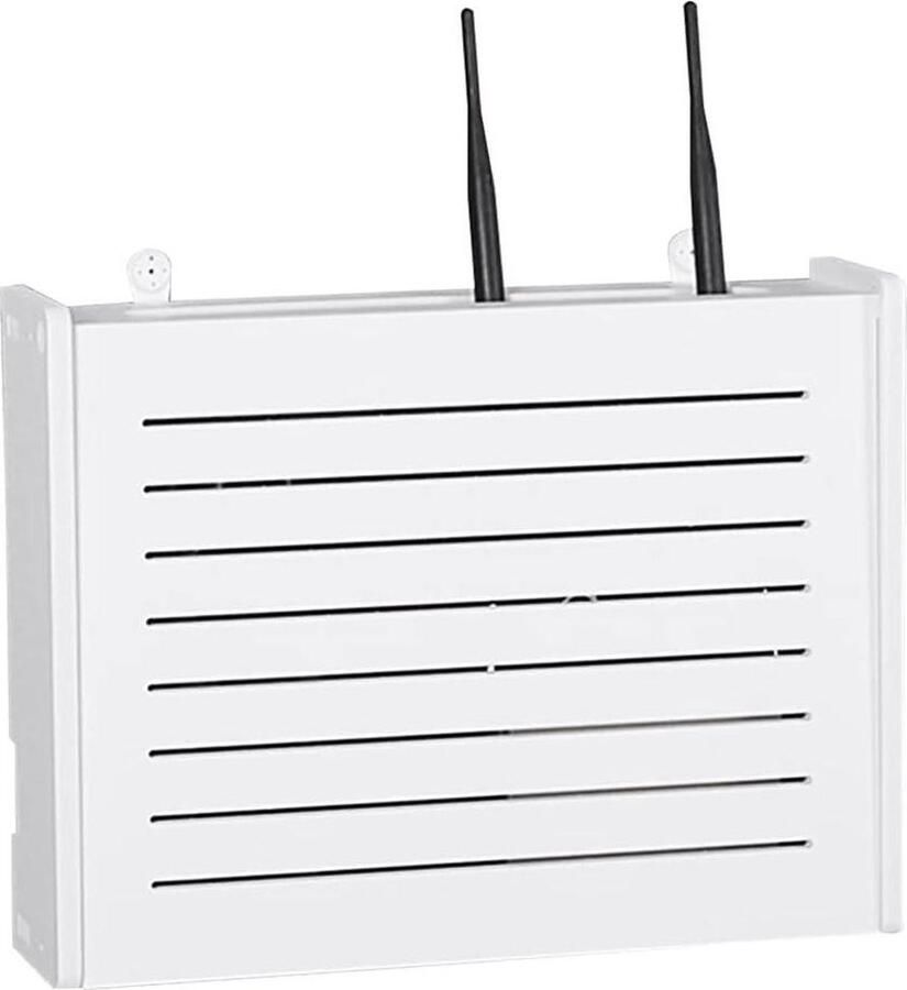 QPFO Draadloze Router Opbergdoos – Wandgemonteerde WiFi Rack – Zwevend Wit Wandrek – Creatieve Decoratieve Box