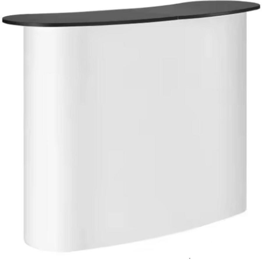 QPFO Draagbare Podium Tafel Opvouwbare Toonbank Beursstand en Promotiestand Inclusief Draagtas Wit Zwart