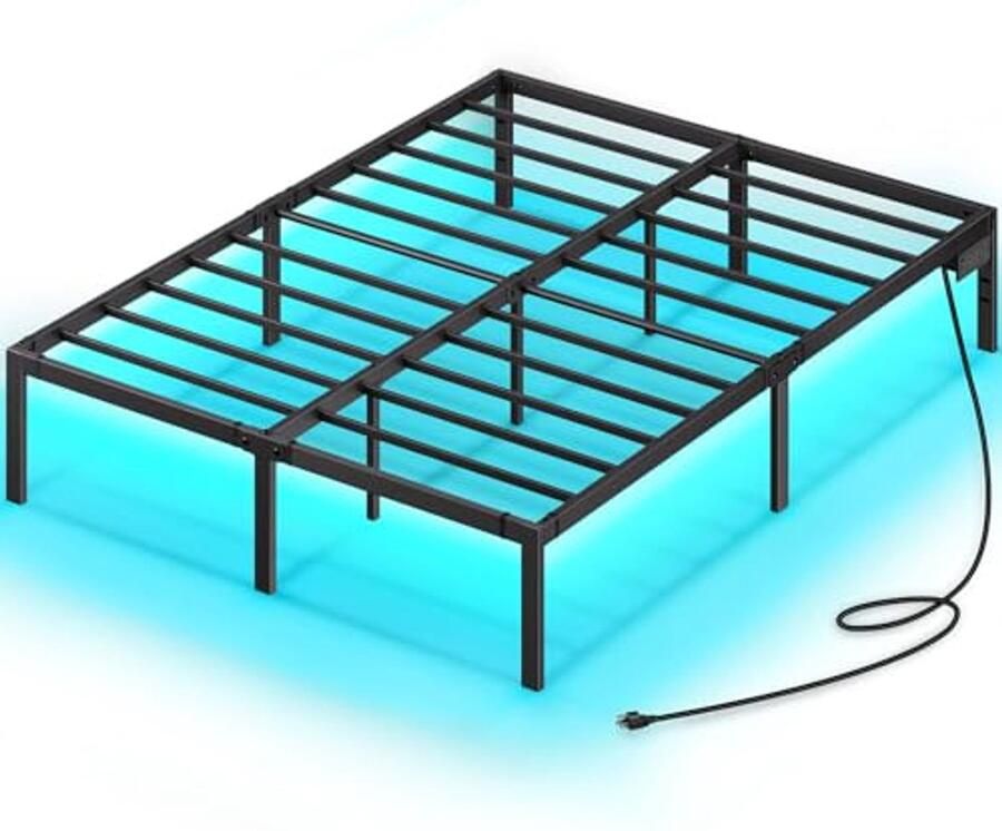 Queen Bedframe met USB-laadstation en Ledverlichting