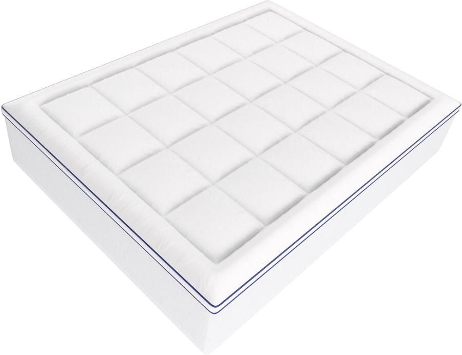 Queen Matras Topper 101 6 Mm Dik Traagschuim en Vezelvulling Afneembaar en Wasbaar Drukverlagend Verkoelend en Ademend voor Mensen die Transpireren Tijdens het Slapen