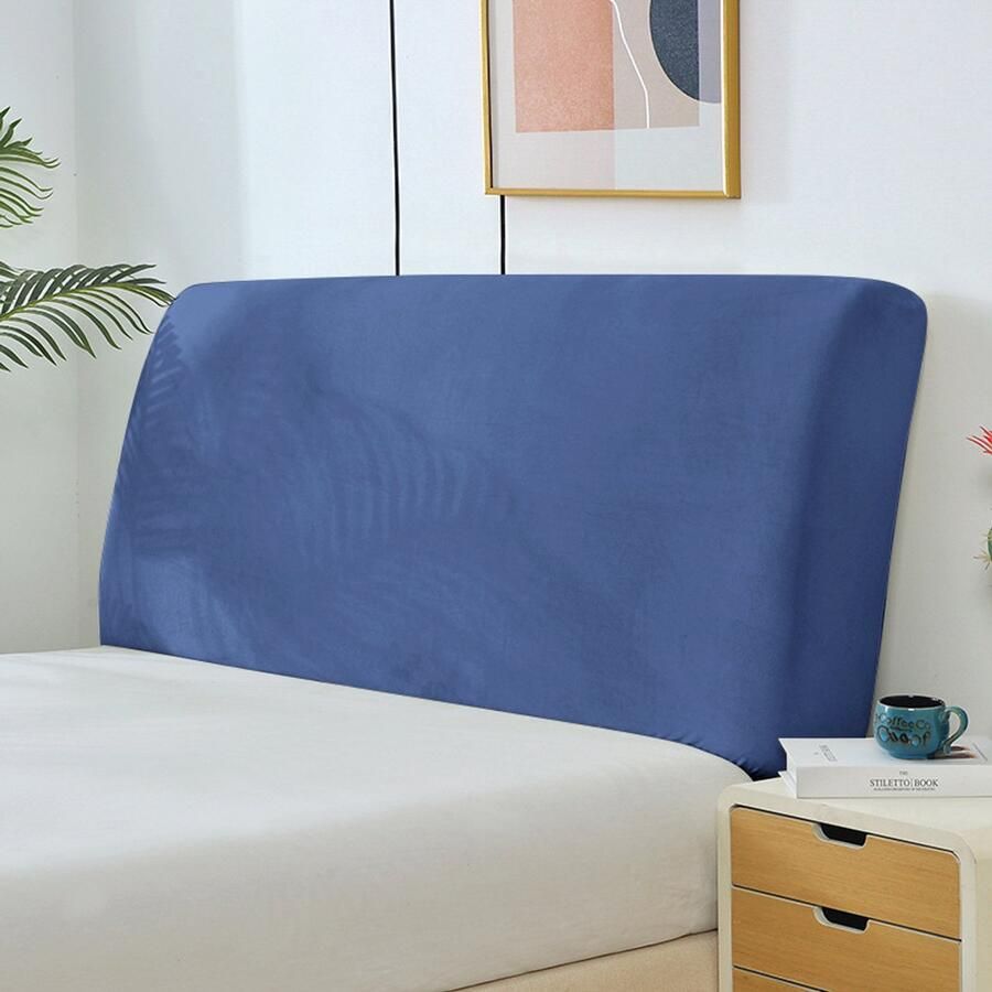 Queen size bed hoofdbordhoes stretch hoofdbord hoes stofbescherming Geschikt voor gestoffeerd hoofdbord steenblauw Geschikt voor queensize hoofdbord 1 8 m