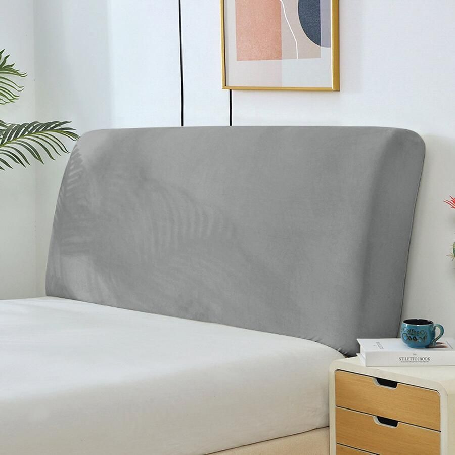 Queen size bed hoofdbordhoes stretch hoofdbord hoes stofbescherming Geschikt voor gestoffeerd hoofdbord lichtgrijs Geschikt voor queensize hoofdbord 1 2 m