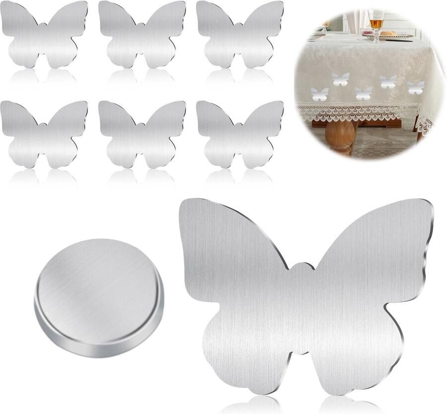 Queryifv 8 stuks magnetische tafelkleedgewichten voor buitentafelkleed buiten vlinder tafelkleedclips