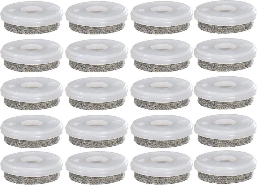 QuickClick insert meubelglijders ULTRASOFT in te drukken ø 25 mm kunststof natuur inhoud 20 stuks