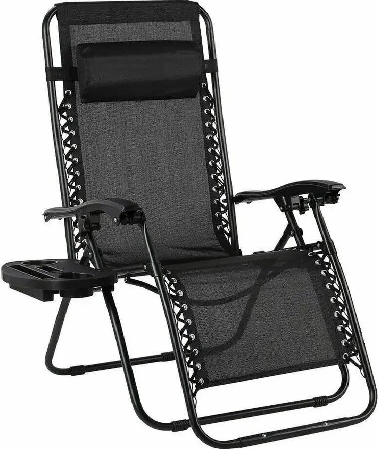 Quihob Opvouwbare Stoel Strandstoelen Camping Klapstoel Multifunctioneel Zwart