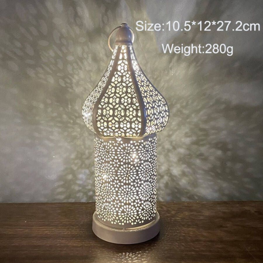 Ramadan lantaarn Marokkaanse Lantaarn Decoratie offerfeest eid al adha eid mubarak decoratie Verlichten decoratie Batterij Operated Kooi Sfeer Lamp Hollow Out Patroon Boho Multifunctionele Led Licht Small