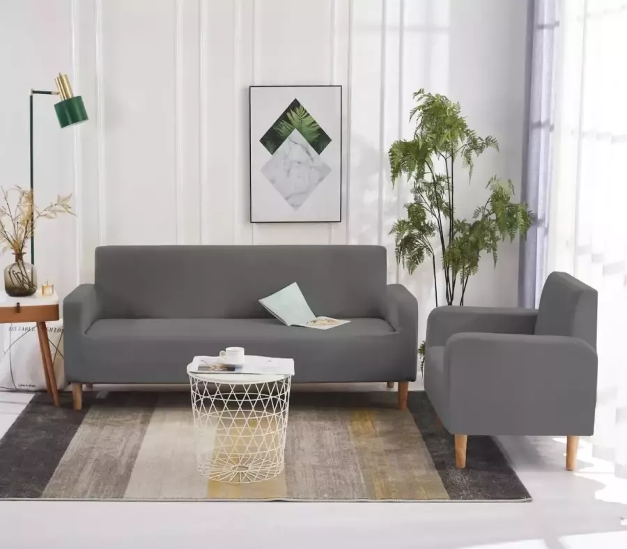 RAYMIE Bankhoes Grijs 4-Zits (230-280cm) Meubelhoes Zetelbeschermer Verschillende maten Bescherming van je zetel