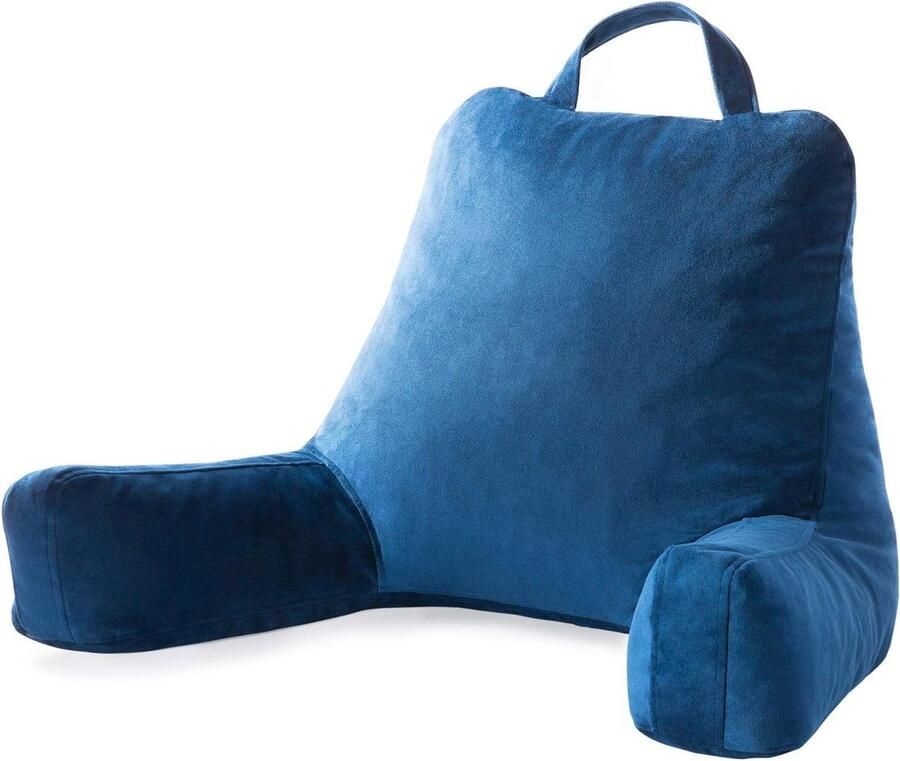 Reading Pillow with Ground Memory Foam Back Cushion for Sitting in Bed Reading Playing Watching Television with Armrests