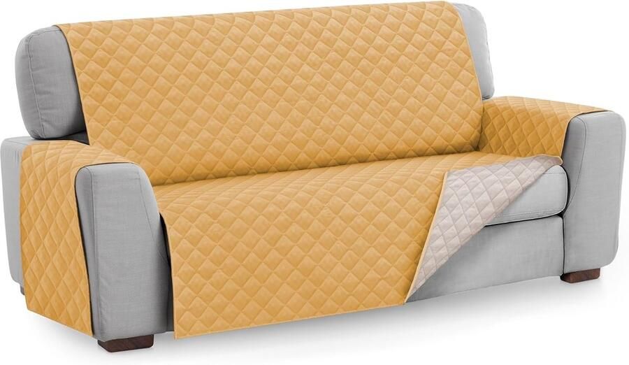 Ibenzoa Duurzame en Comfortabele Omkeerbare Bankbescherming in Mosterdgeel met Vulling