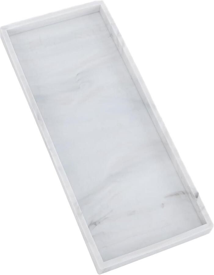 Rechthoekig Badkamerblad voor Toonbank met Opslaglade Siliconen Kaptafel voor Badkamer Cosmetica en Sieraden Organizer Marmeren kleur