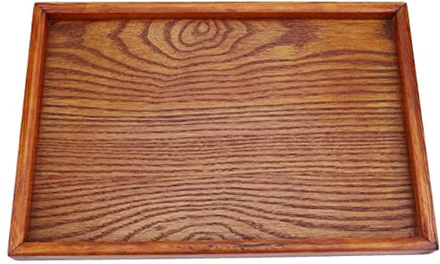 Rechthoekig houten dienblad van natuurlijk bamboe voor salontafel 30 x 20 cm