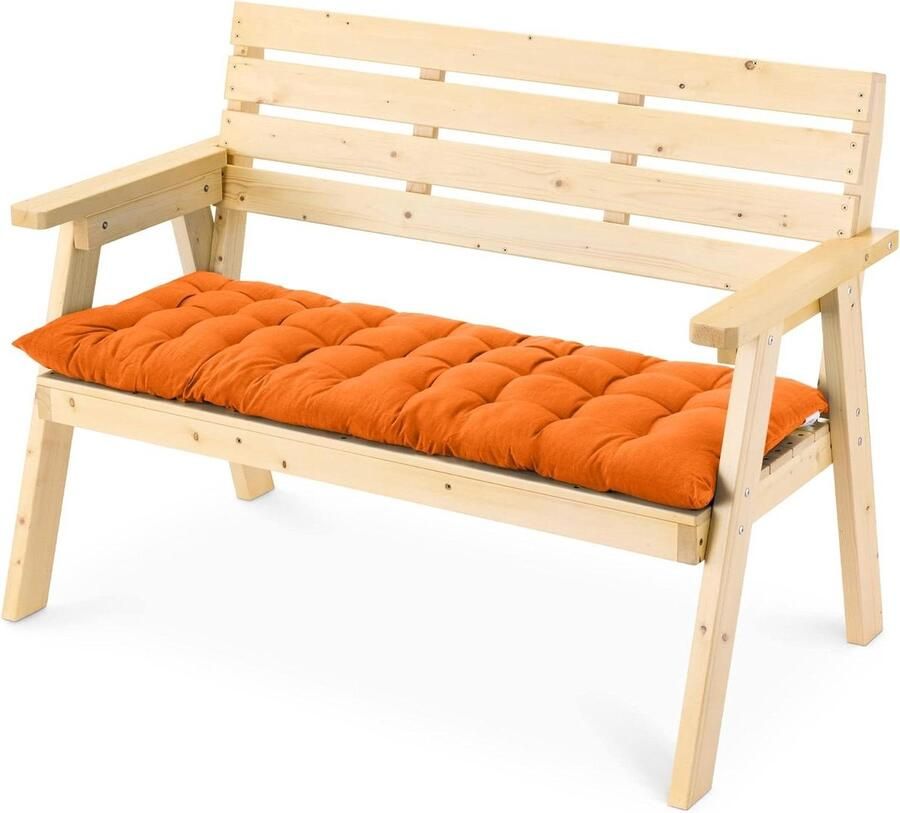 Rechthoekig kussen voor tuinbank 120 x 40 cm Katoenen en polyester tuinkussen met strepen