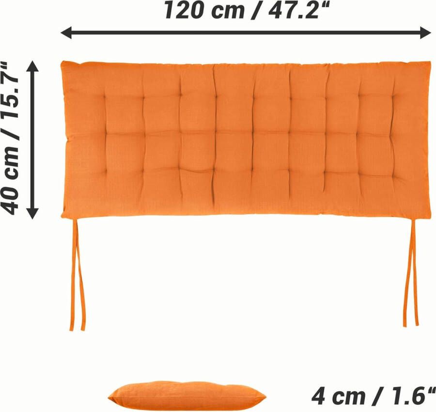 rechthoekig kussen voor tuinbank 120 x 40 cm Tuinkussen van katoen & polyester