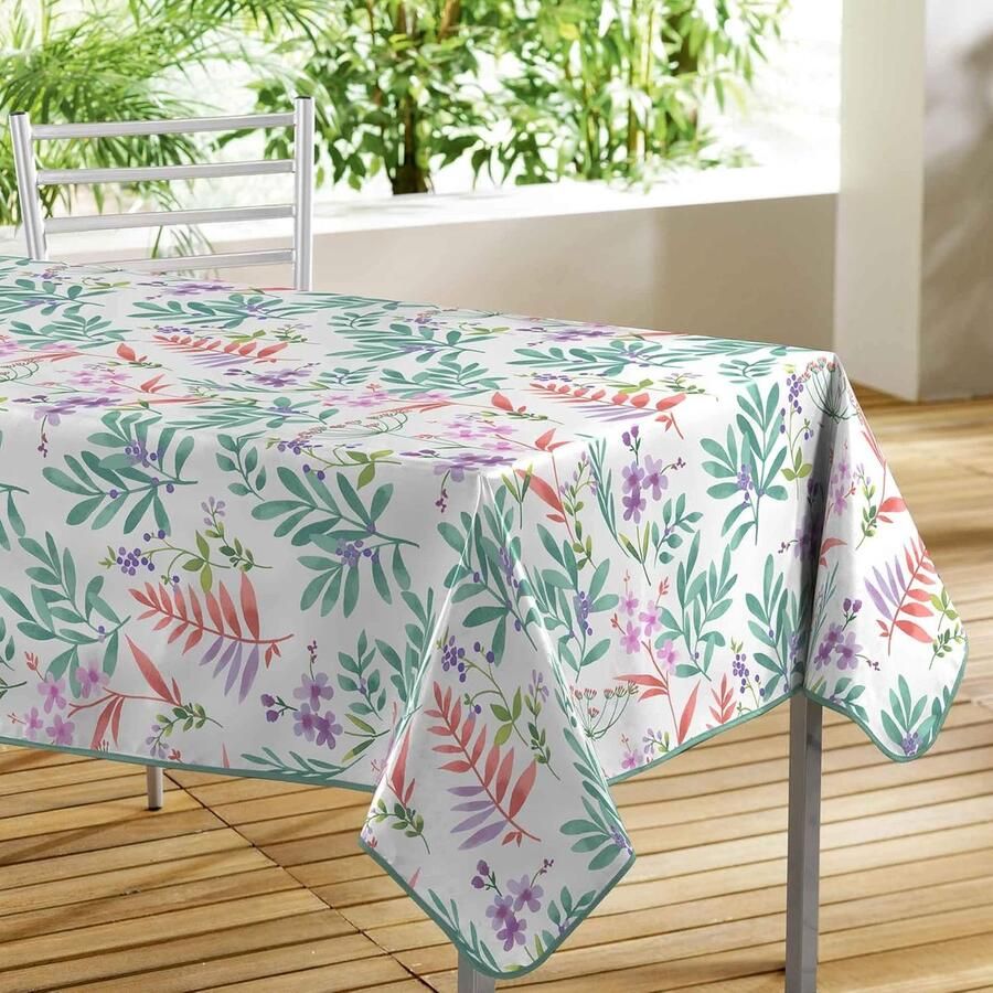 Rechthoekig tafelkleed duurzaam en onderhoudsvriendelijk 1 stuk wit PVC 140 x 240 cm