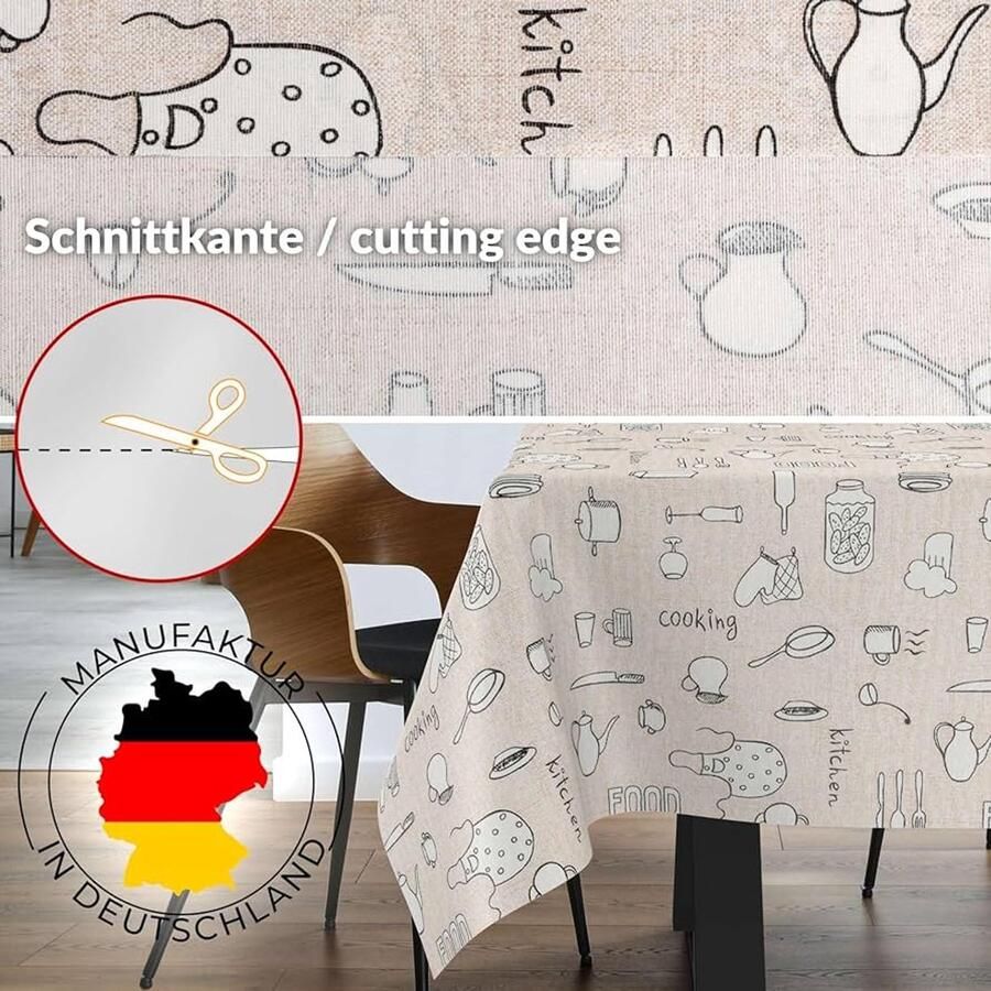 Rechthoekig tafelkleed Keukenpatroon Wasbaar Katoen Polyester