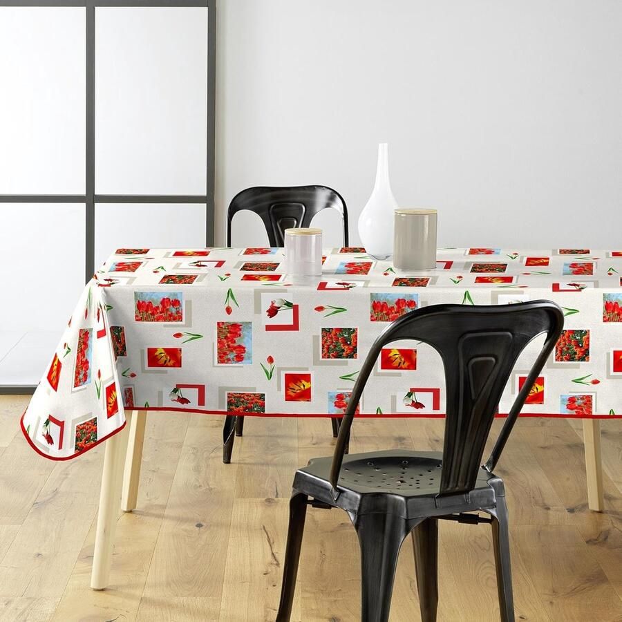 Rechthoekig tafelkleed PVC fotoprint 1 stuk 140 x 240 cm tulp