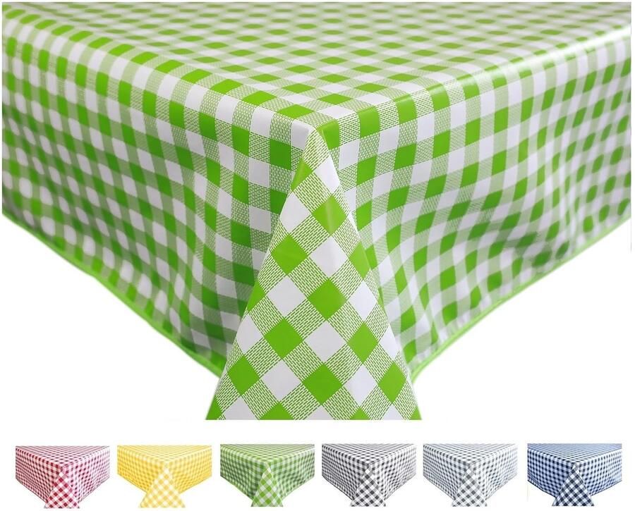 Rechthoekig tafelkleed Vichy groen 1 stuk 140 x 240 cm