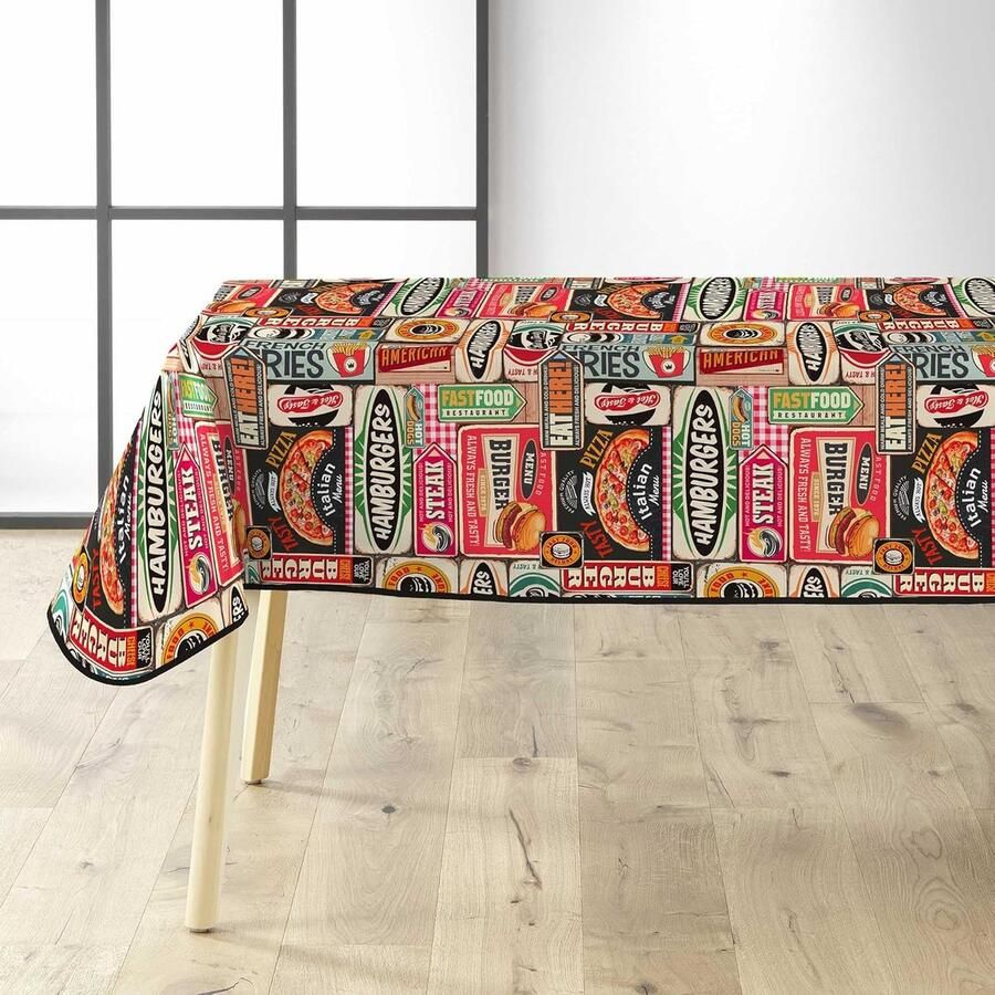 Rechthoekig tafelkleed vlekwerend 1 stuk 140 x 240 cm bedrukt PVC