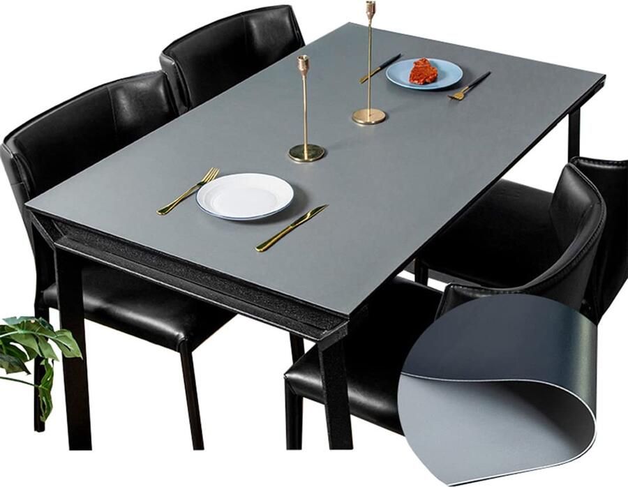 Rechthoekig tafelkleed waterdicht en krasbestendig 1 stuk kunstleer en pvc 60 x 120 cm