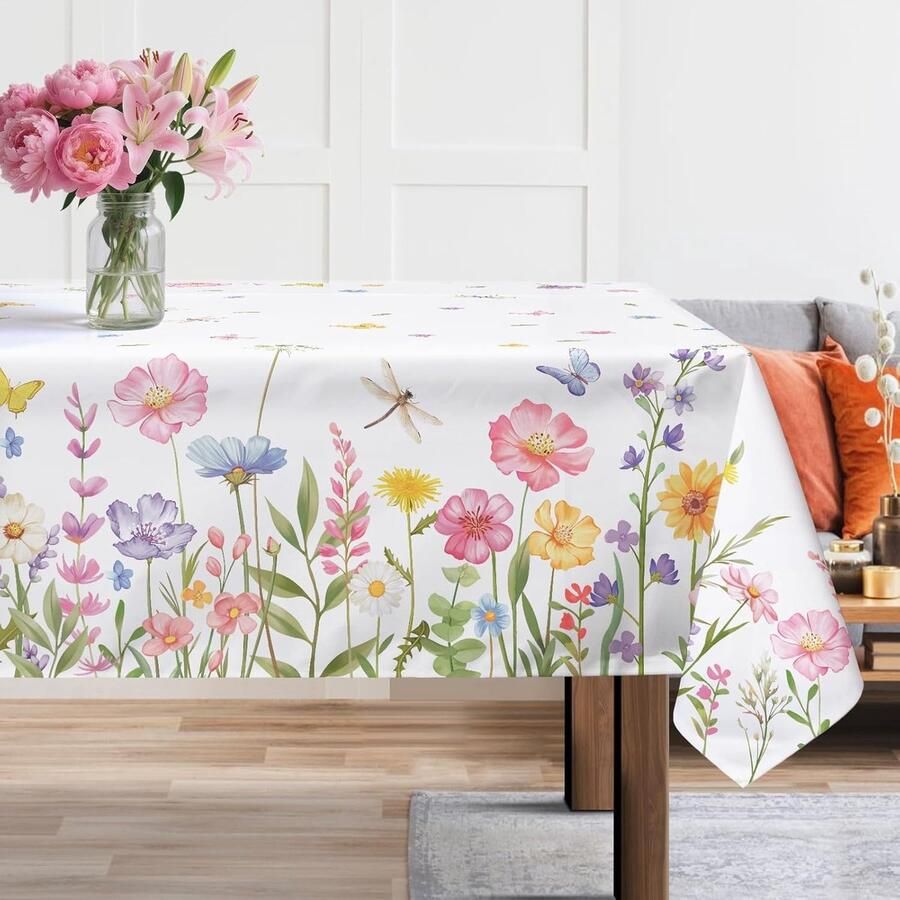 Rechthoekig tafelkleed waterdicht en vlekdicht 1 stuk polyester