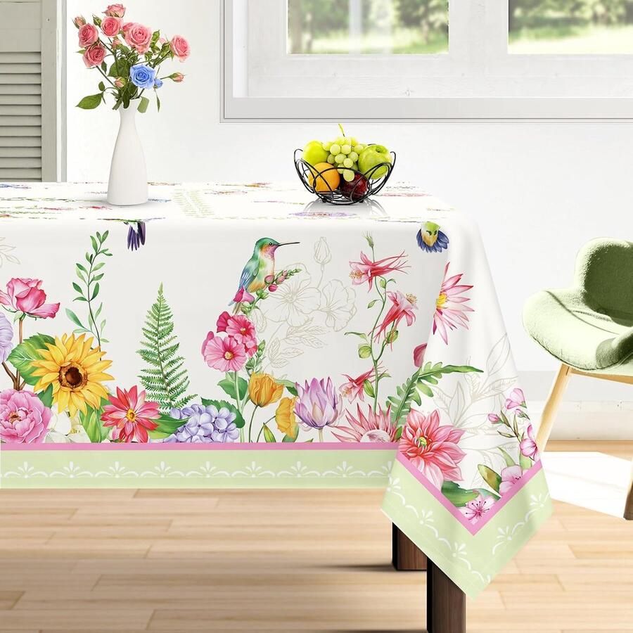 Rechthoekig tafelkleed waterdicht en vlekdicht 1 stuk polyester