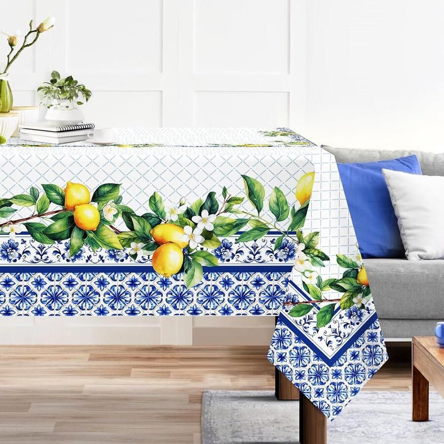 Rechthoekig tafelkleed waterdicht en vlekbestendig 1 stuk polyester